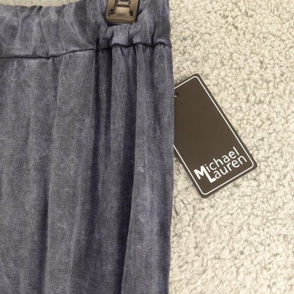 Michael Lauren Women’s Emmanuel Mineral Navy Shirred Rainbow Button Pant Size XS - Picture 6 of 10